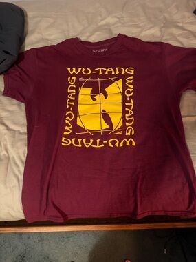 Wu-Tang Clan Gold Logo Tee - Burgundy
